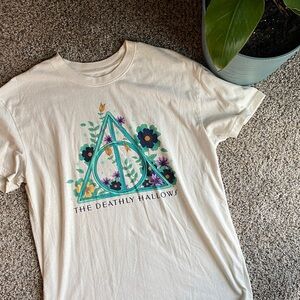 The Deathly Hallows Floral Graphic Tee - Cream